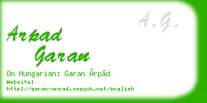 arpad garan business card