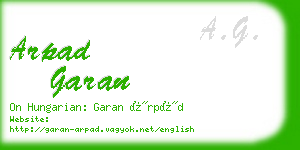 arpad garan business card
